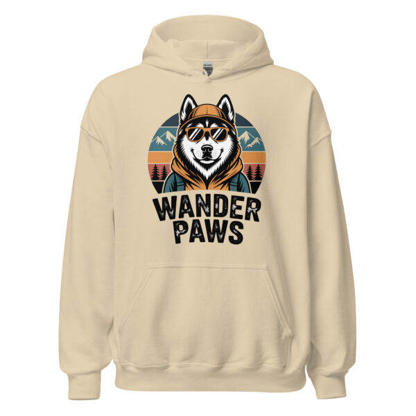 Wander Paws | Retro Mountain Husky – Unisex Hoodie