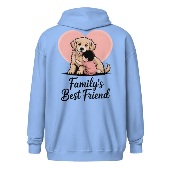 "Family's Best Friend" Cute Dog Lover (Back Print) – Unisex Heavy Blend Zip Hoodie