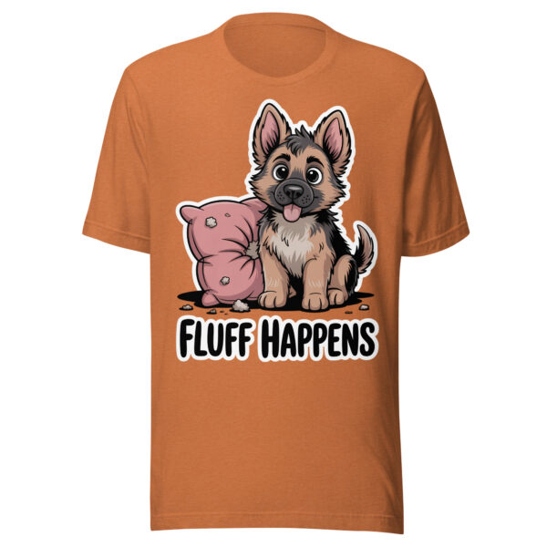 Fluff Happens | Mischievous German Shepherd Puppy – Unisex t-shirt