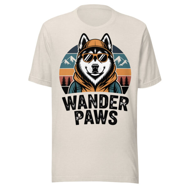 Wander Paws | Retro Mountain Husky – Unisex t-shirt