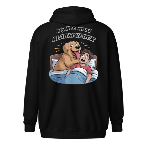My Personal Alarm Clock Funny Dog (Back Print) – Unisex zip hoodie