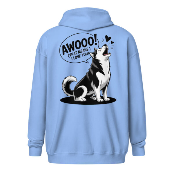 Awooo Howling Husky Graphic (Back Print) – Unisex zip hoodie