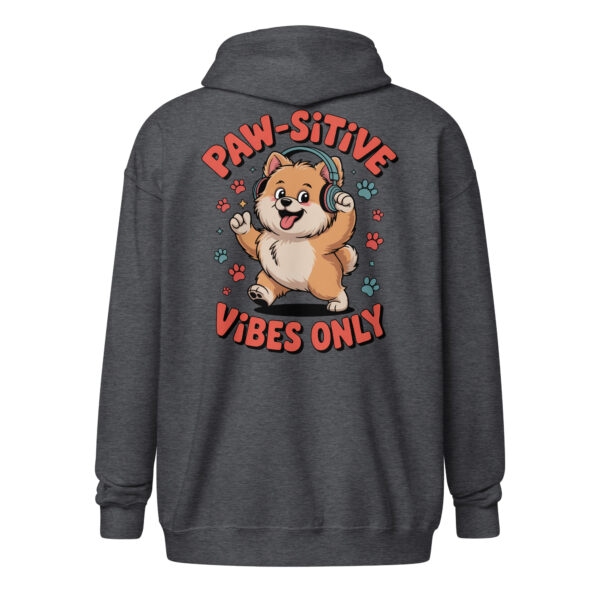 "Paw-sitive Vibes Only" Cute Dog (Back Print) – Unisex zip hoodie