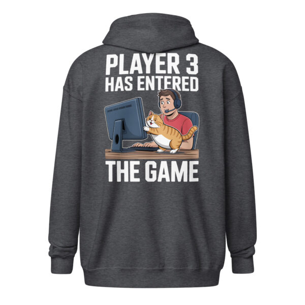 "Player 3 Has Entered The Game" Gamer Hoodie (Back Print) – Unisex zip hoodie