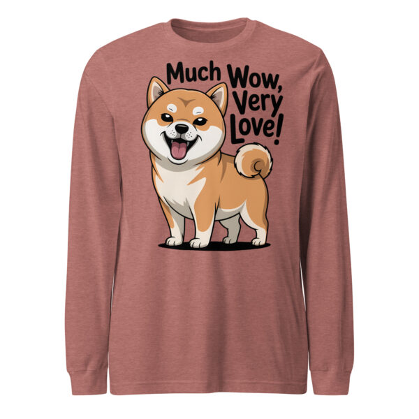 Cute Shiba Inu Doge Meme 'Much Wow Very Love' – Unisex Long Sleeve Tee