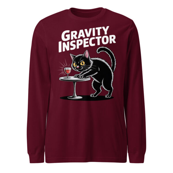 Funny Gravity Inspector Cat – Unisex Long Sleeve Tee