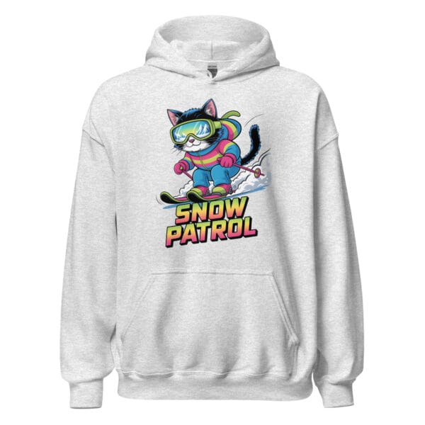 "Snow Patrol" Skiing Cat | Funny Winter Sports – Unisex Hoodie