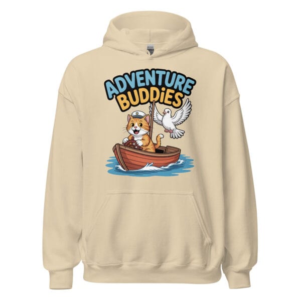 "Adventure Buddies" Sailing Cat | Nautical Pet Lover – Unisex Hoodie