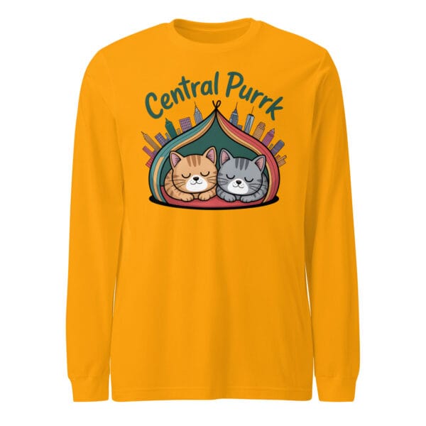 "Central Purrk" Funny Cat Lover Graphic – Unisex Long Sleeve Tee