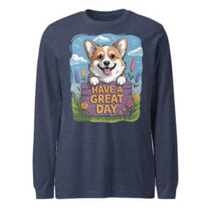 Corgi long sleeve tee with floral peeking puppy design perfect gift for dog lovers