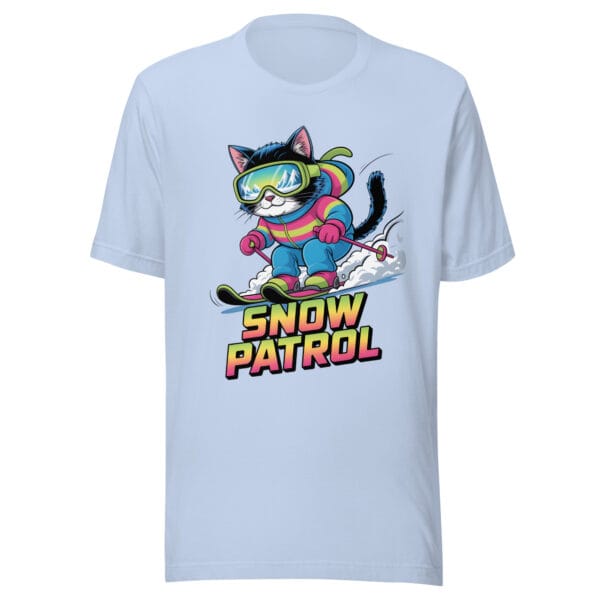 "Snow Patrol" Skiing Cat | Funny Winter Sports Tee – Unisex T-shirt